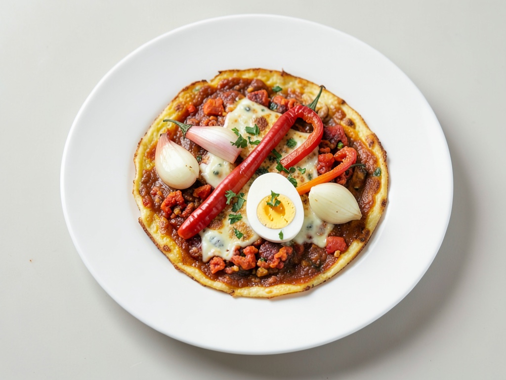 Omelette poivrons-oignons à la sauge