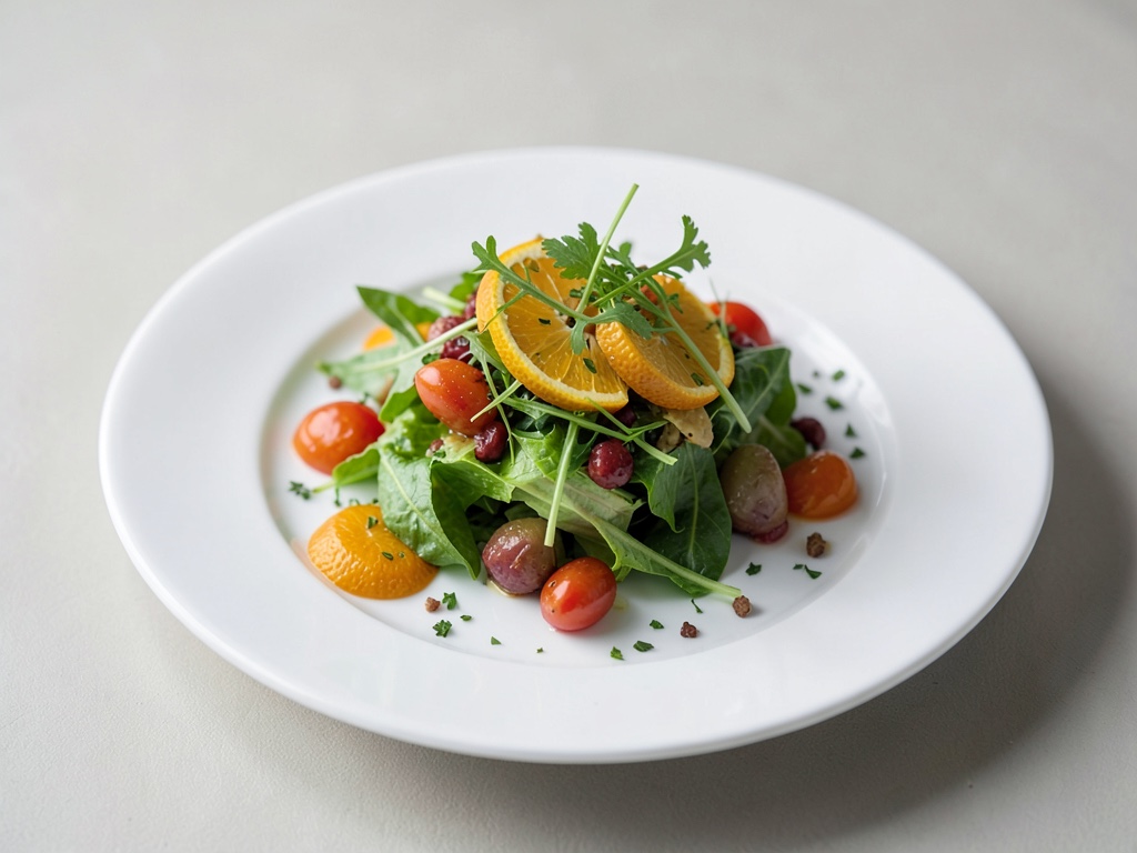 Insalata fresca con arancia e crescione