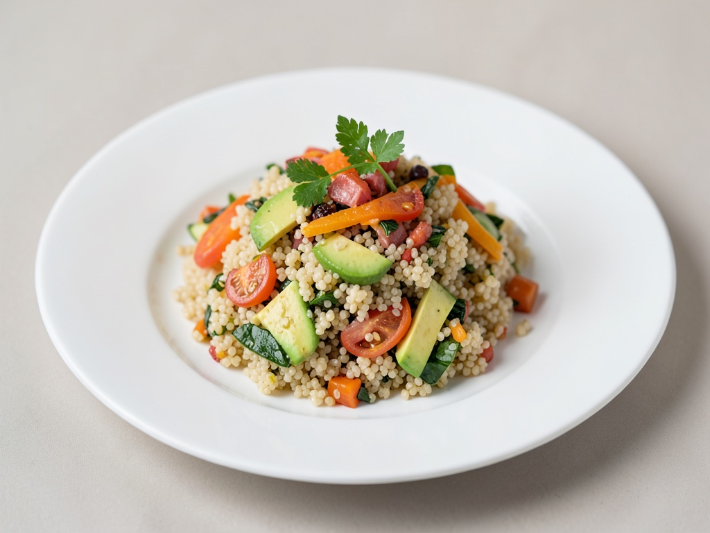 Insalata di couscous fresco con arancia e avocado