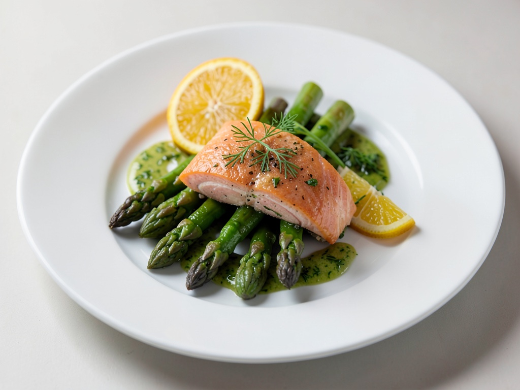 Spargel mit Orange, Estragon und Lachs