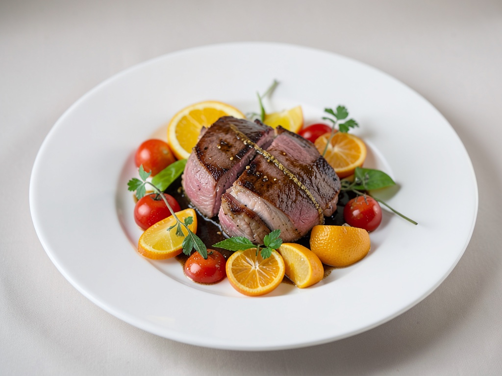 Agnello tenero con arance e verdure