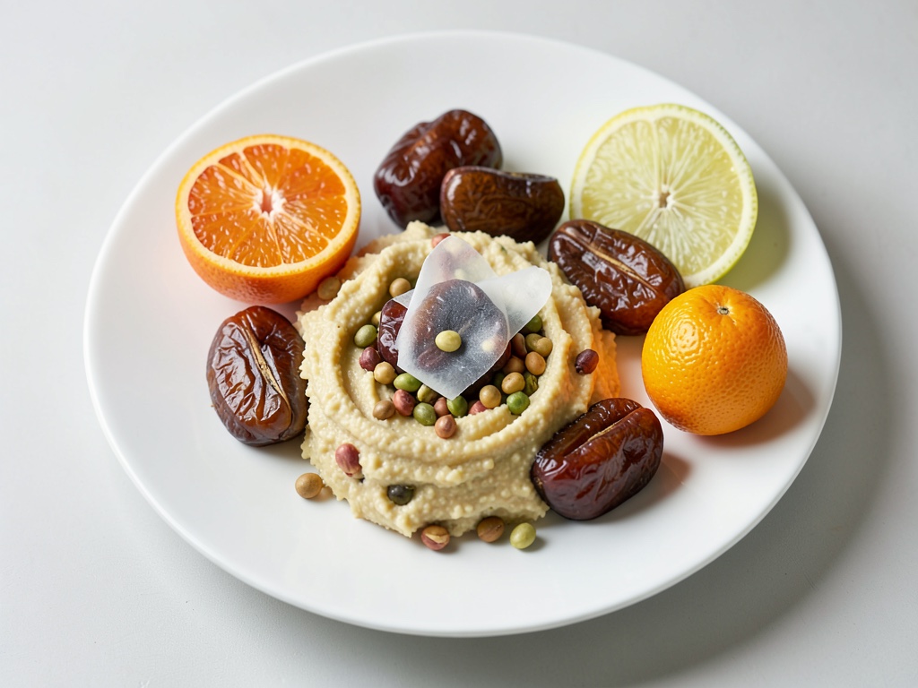 Orangen-Pistazien-Creme mit marinierten Datteln