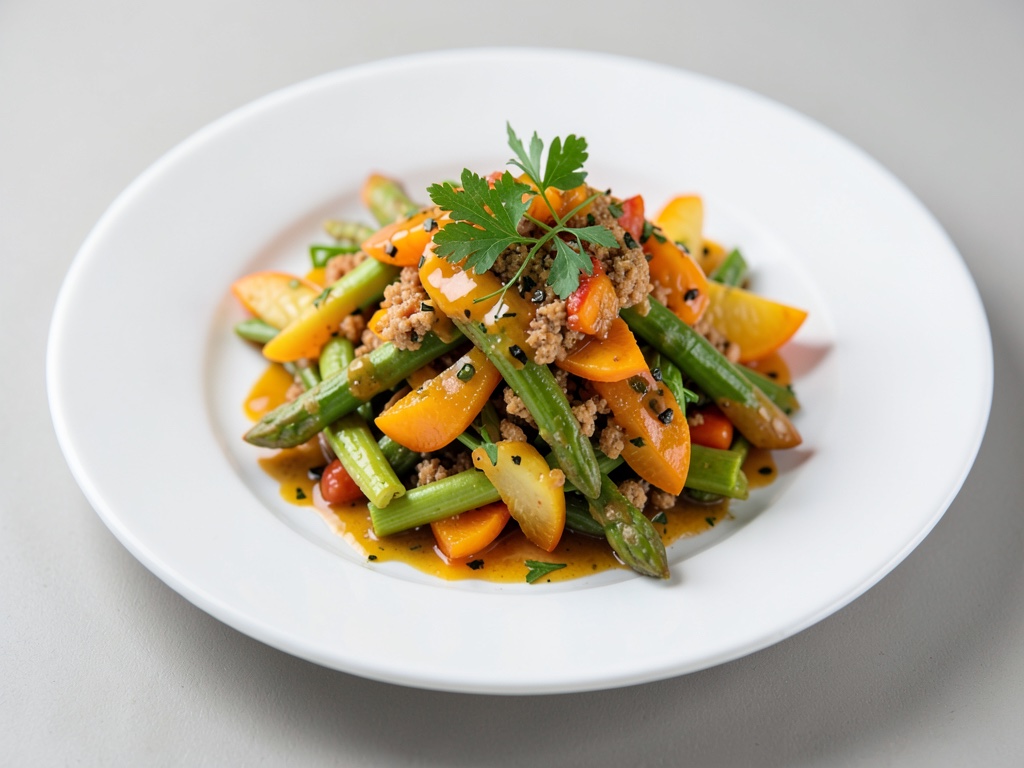 Insalata di asparagi e arance con vinaigrette
