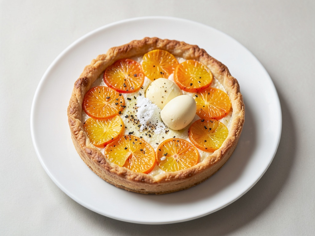 Tarte croustillante aux agrumes (orange-citron) avec passion