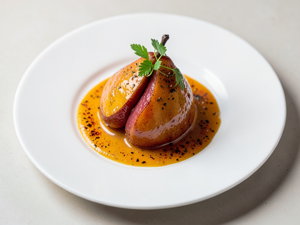 Pere succulente in salsa all'arancia e zafferano