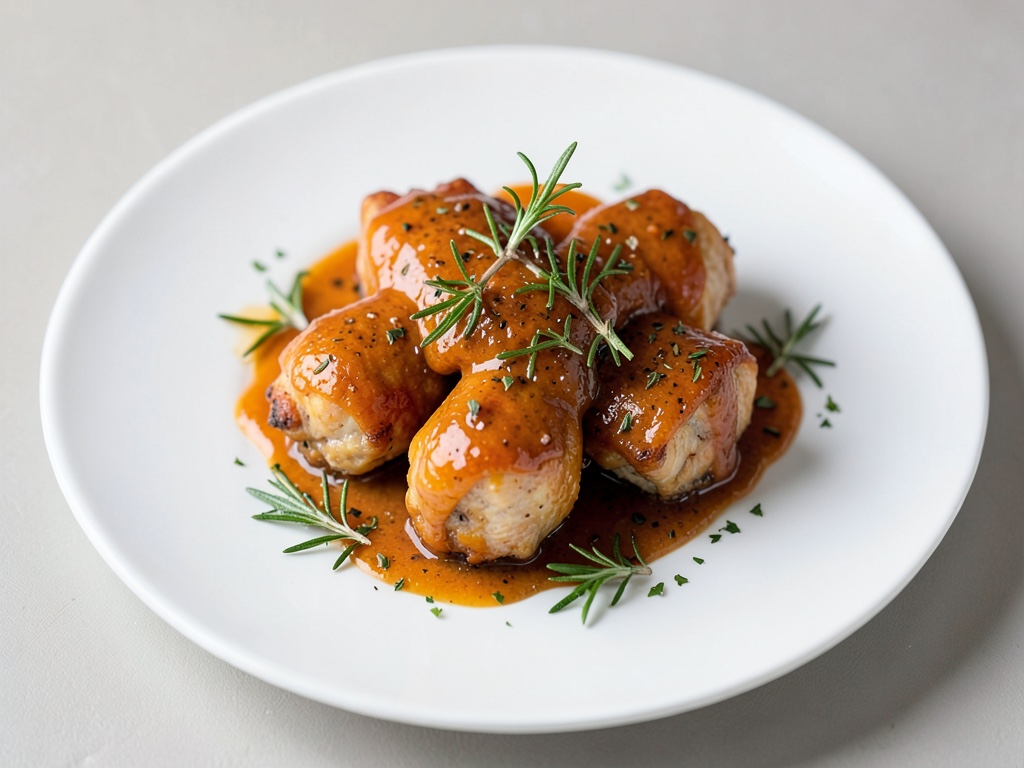Quarti di pollo con glassa all'arancia e rosmarino