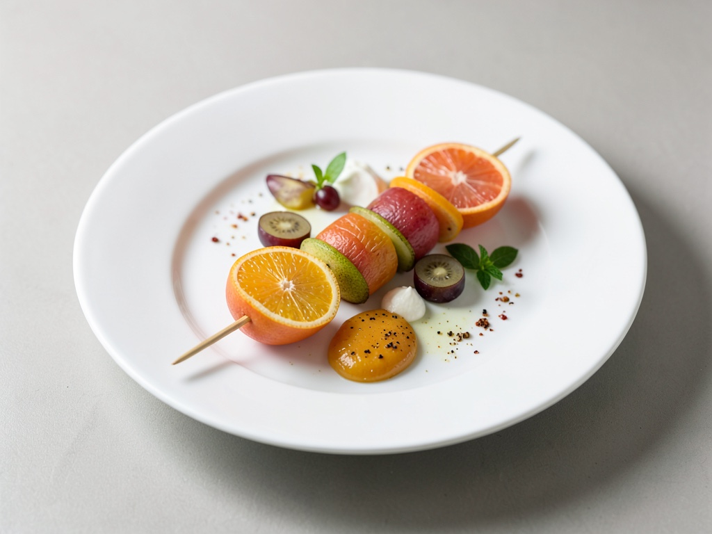 Fruchtiger Spieß aus Orange, Grapefruit und Kumquat