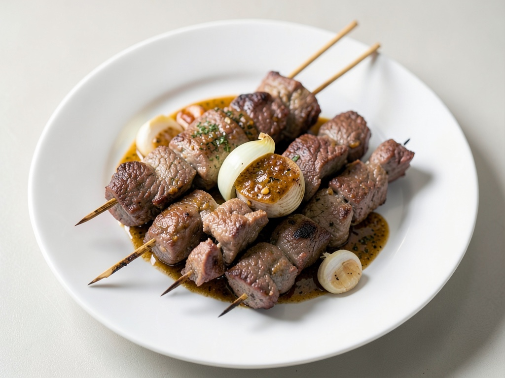 Metti gli spiedini di polpette di carne con spezie orientali in forno