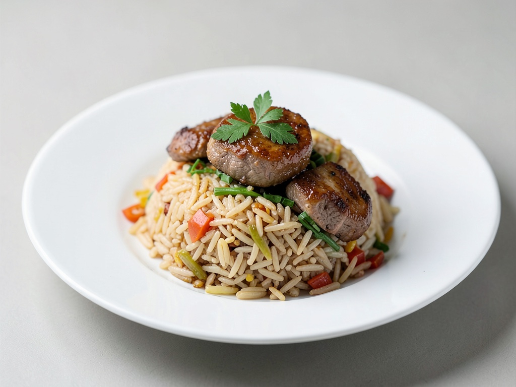 Orientalische Reis-Pfanne mit Lamm