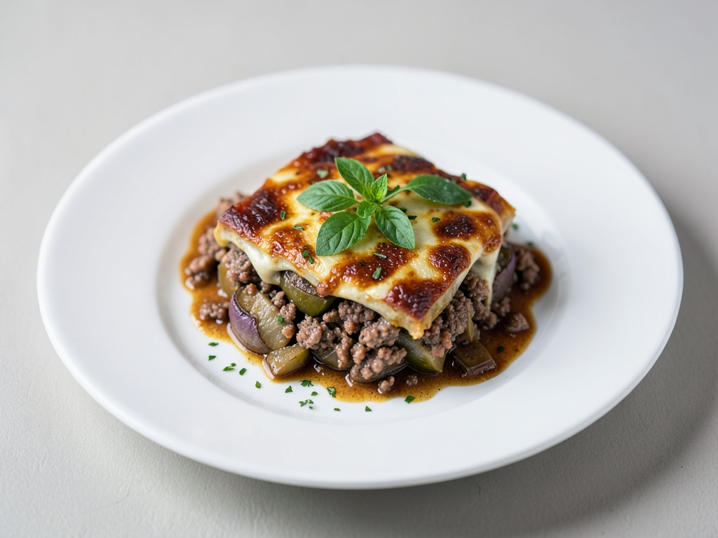 Gratin oriental d'aubergines et viande hachée (Moussaka)
