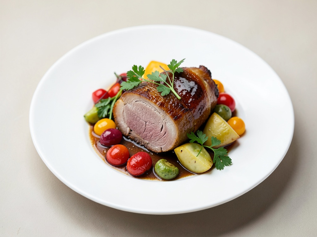 Zarter Kalbs-Schmorbraten mit Gemüse und Frischkräutern