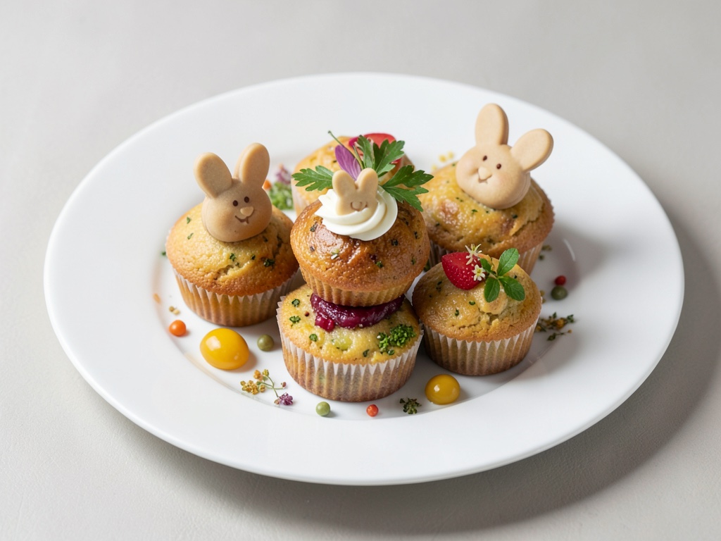 Frühlingshafte Oster-Muffins mit Marzipan-Häschen