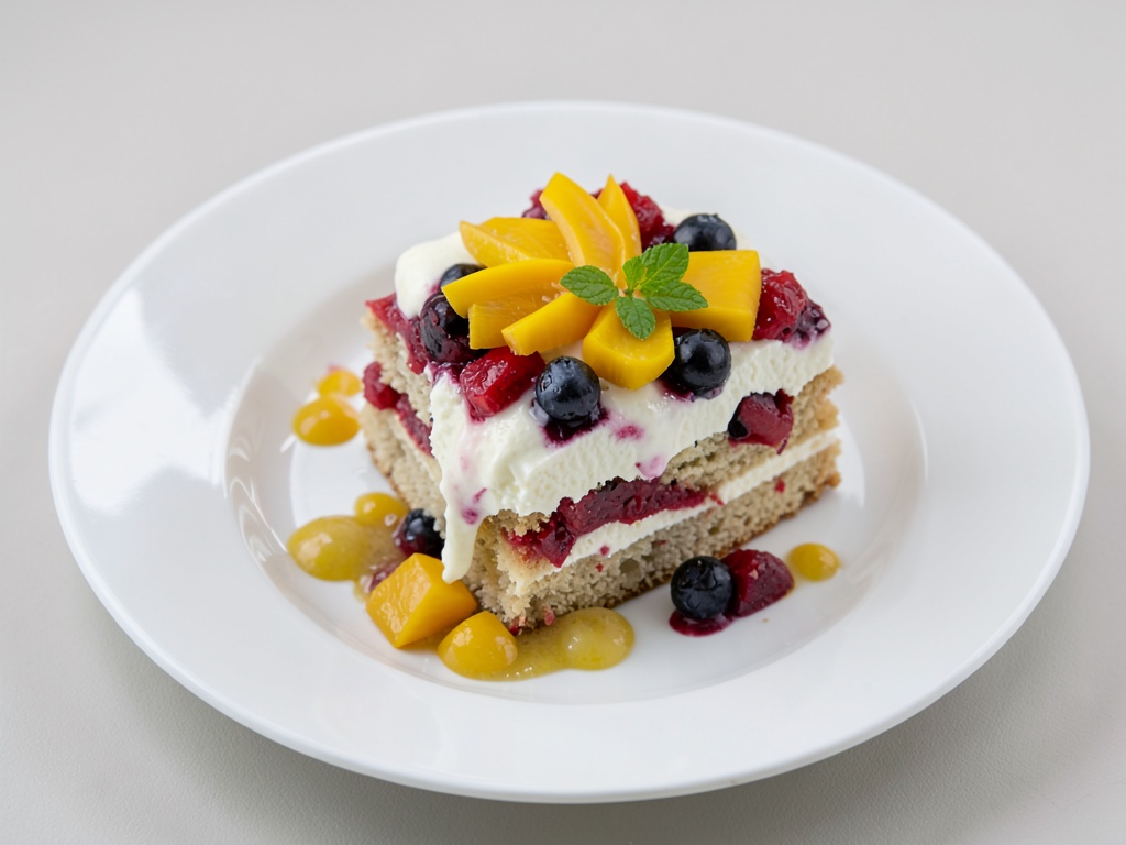Torta pasquale fruttata con crema al mango