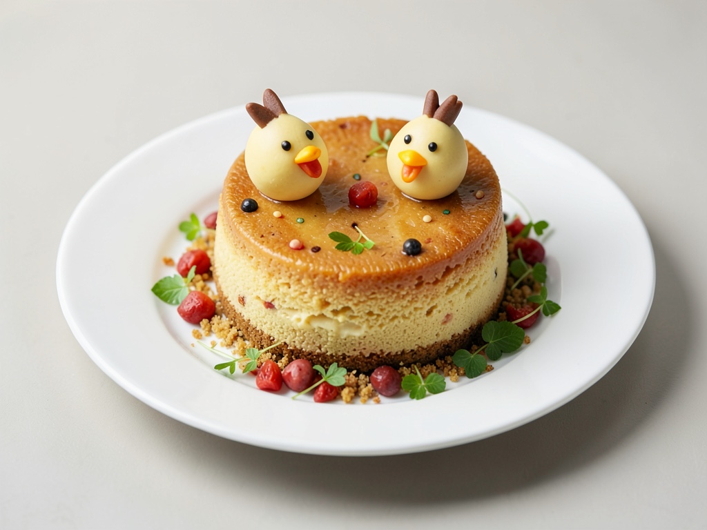 Gâteau de Pâques avec poussins en marzipan