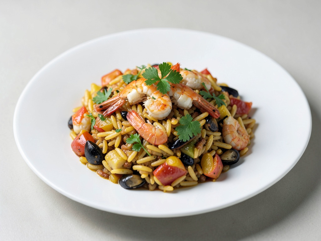 Mediterrane Paella mit Meeresfrüchten