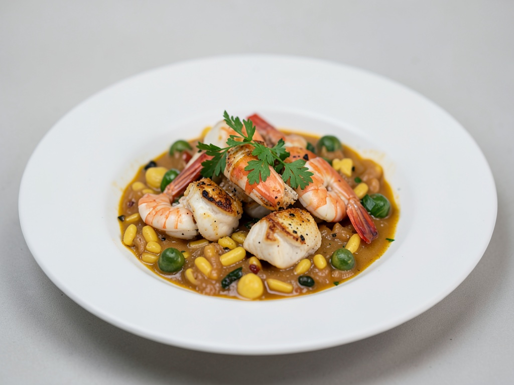 Paella con pollo e gamberi