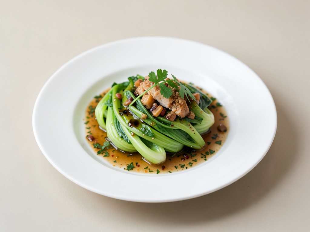 Pak-choi con vinaigrette asiatica