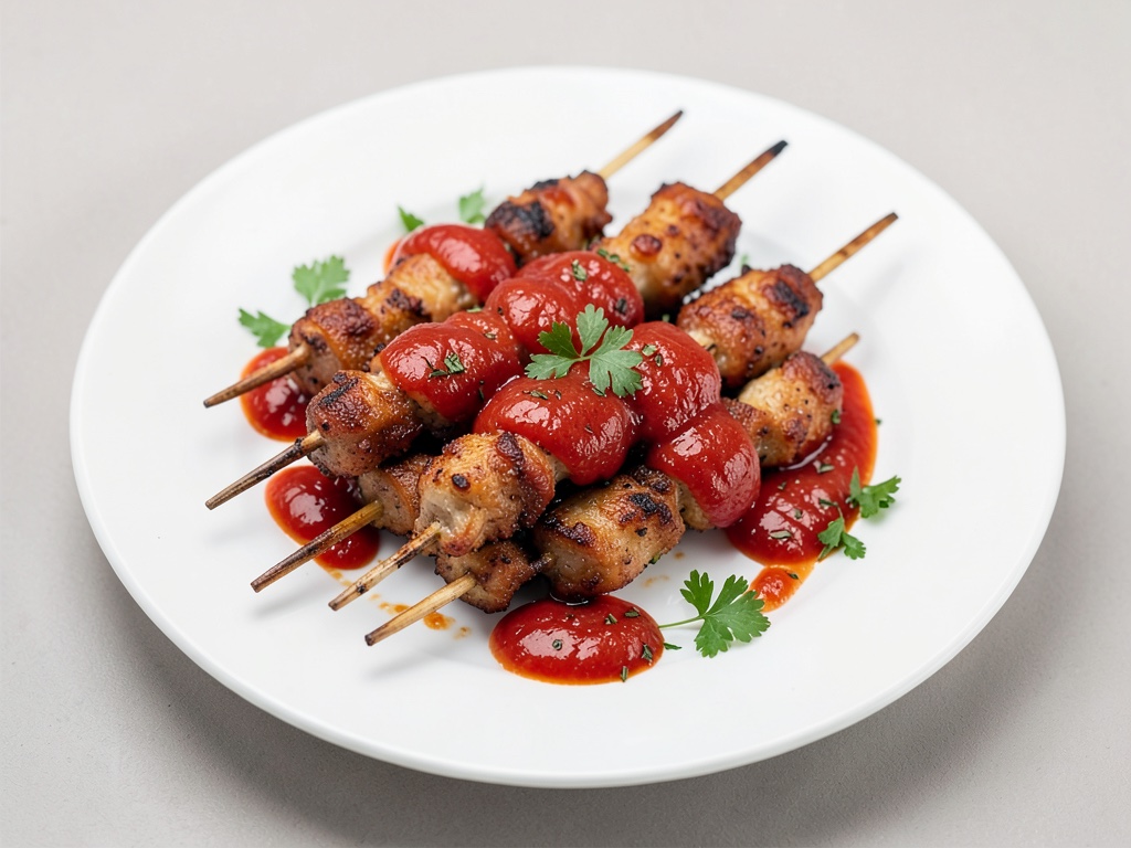 Spiedini di pollo croccanti con salsa di pomodori fresca