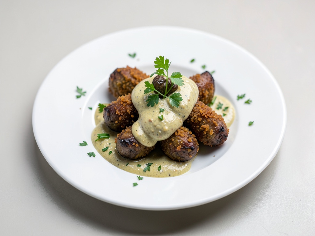 Porcini croccanti con remoulade fresca