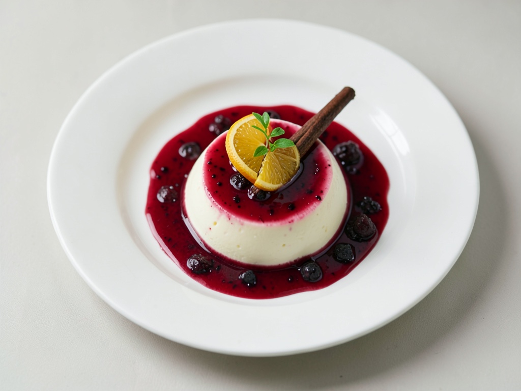 Cremige Panna Cotta mit fruchtiger Himbeer-Orange-Sauce