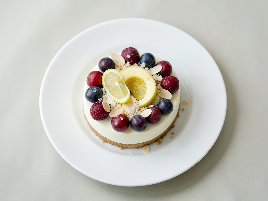 Erdbeer-Panna-Cotta-Torte mit Mandelkuchen-Boden