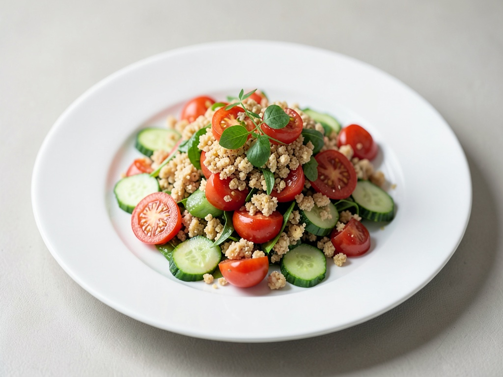 Pane croccante per insalata Panzanella con pomodori e cetriolo
