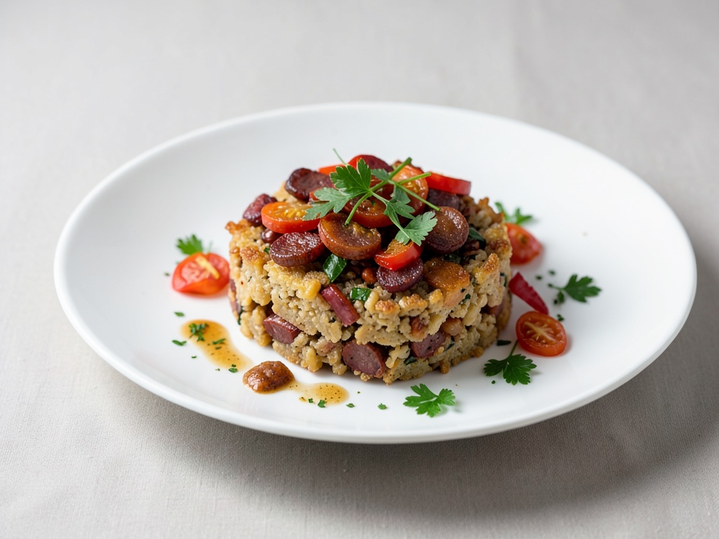 Panzanella croccante con chorizo e peperoni