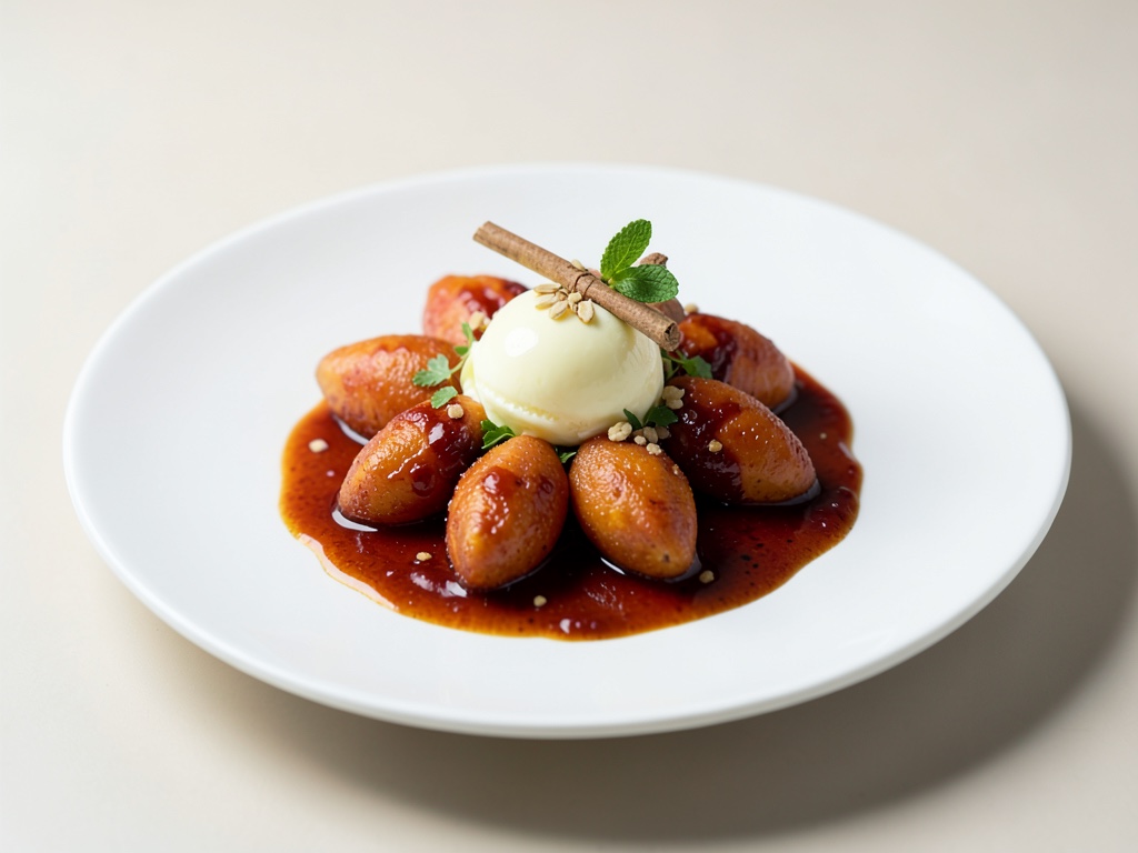 Papaya-Schalen mit Zitronensorbet und Ingwer-Aroma