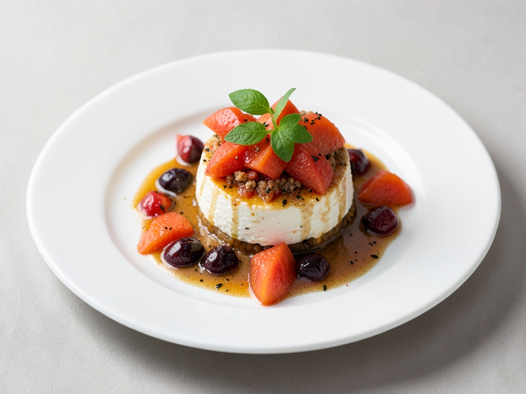 Plato de papaya y mozzarella fresco y frutal