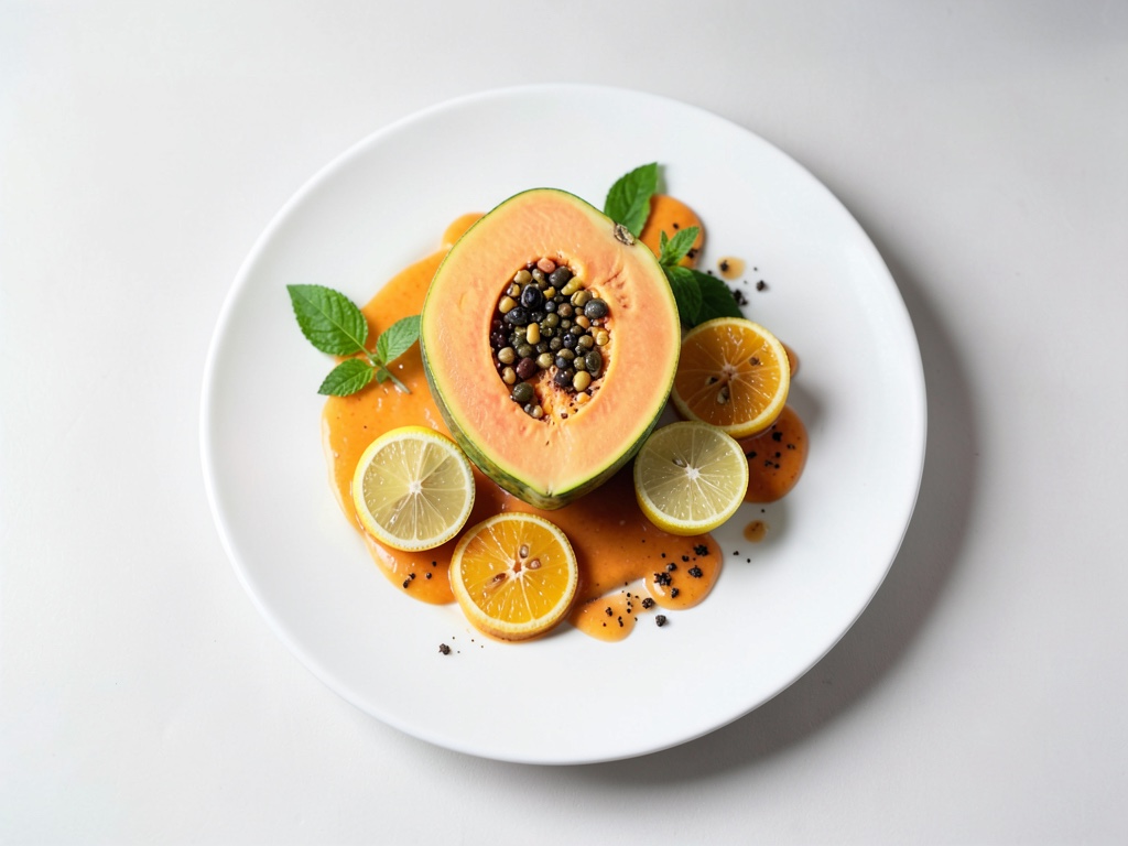 Bebida fresca de papaya y naranja