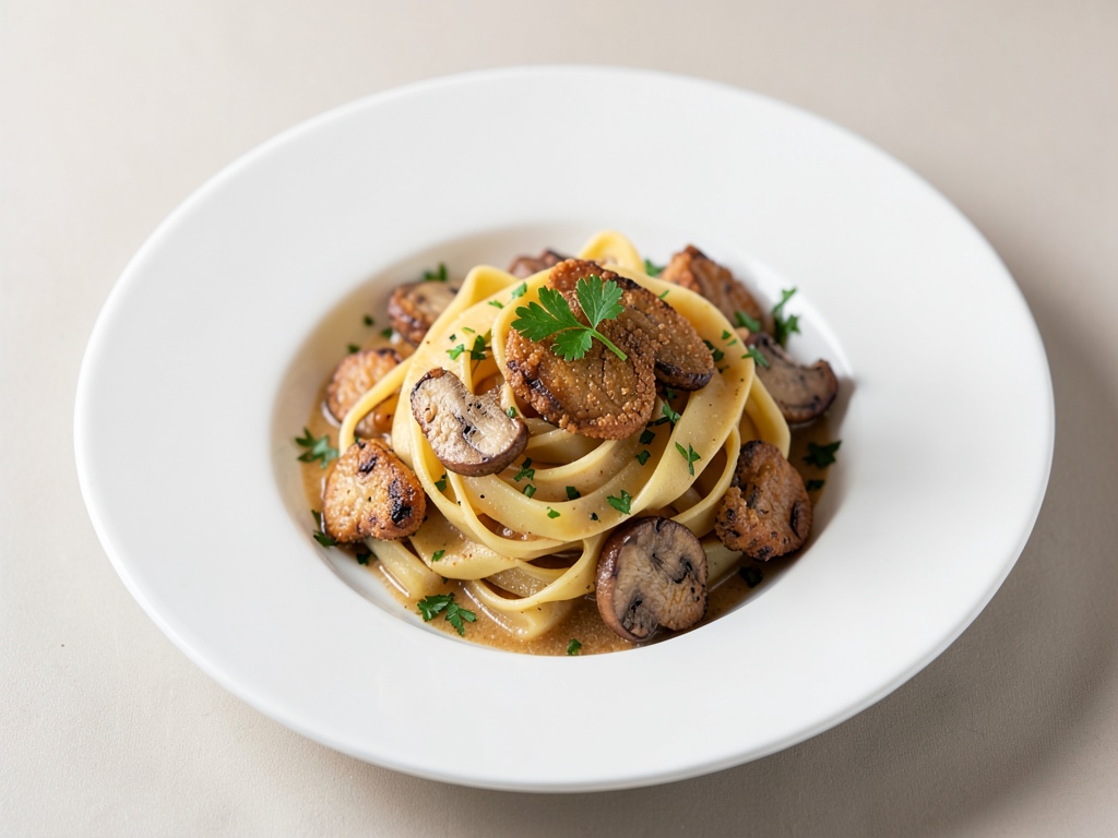 Tagliatelles aux champignons piquants