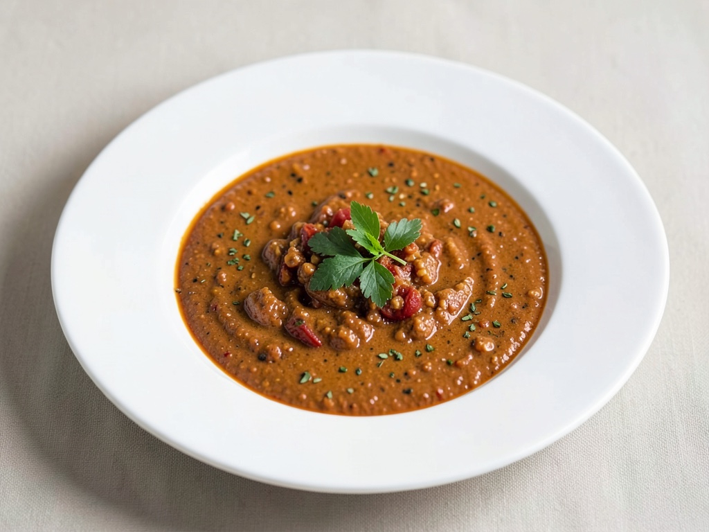 Sopa cremosa de pimiento y chile