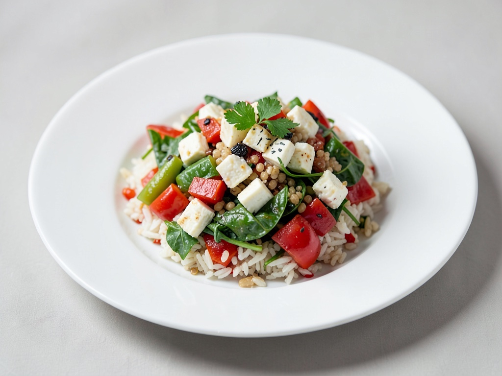 Insalata di riso con peperoni e formaggio