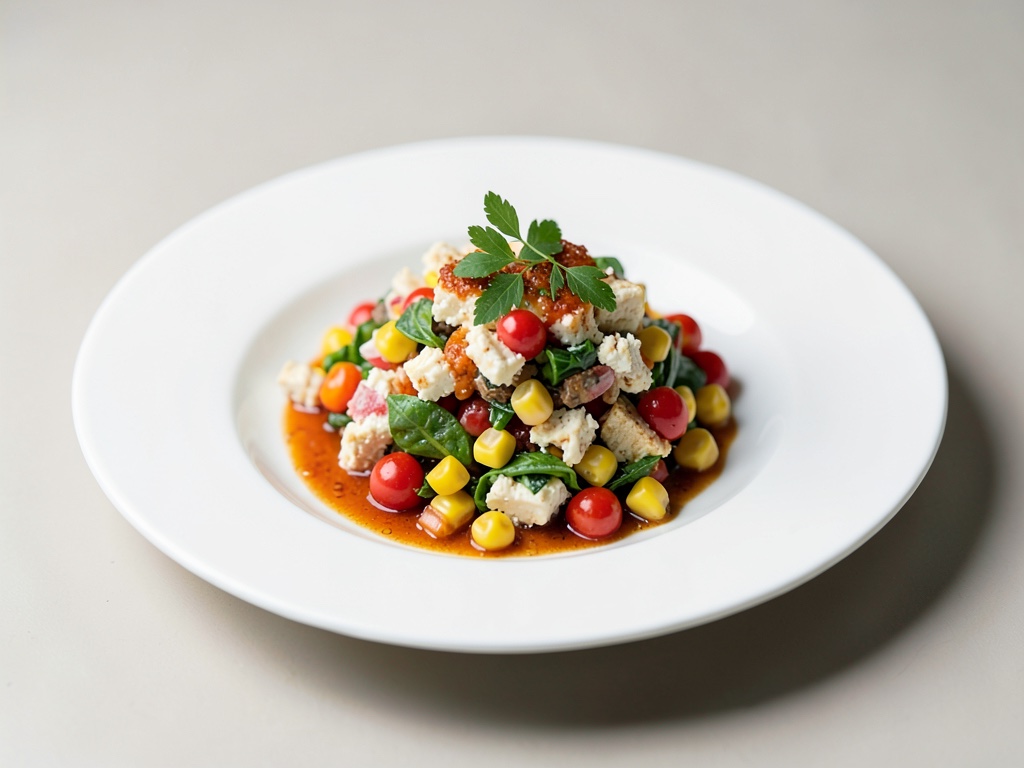 Insalata di peperoni, mais e formaggio