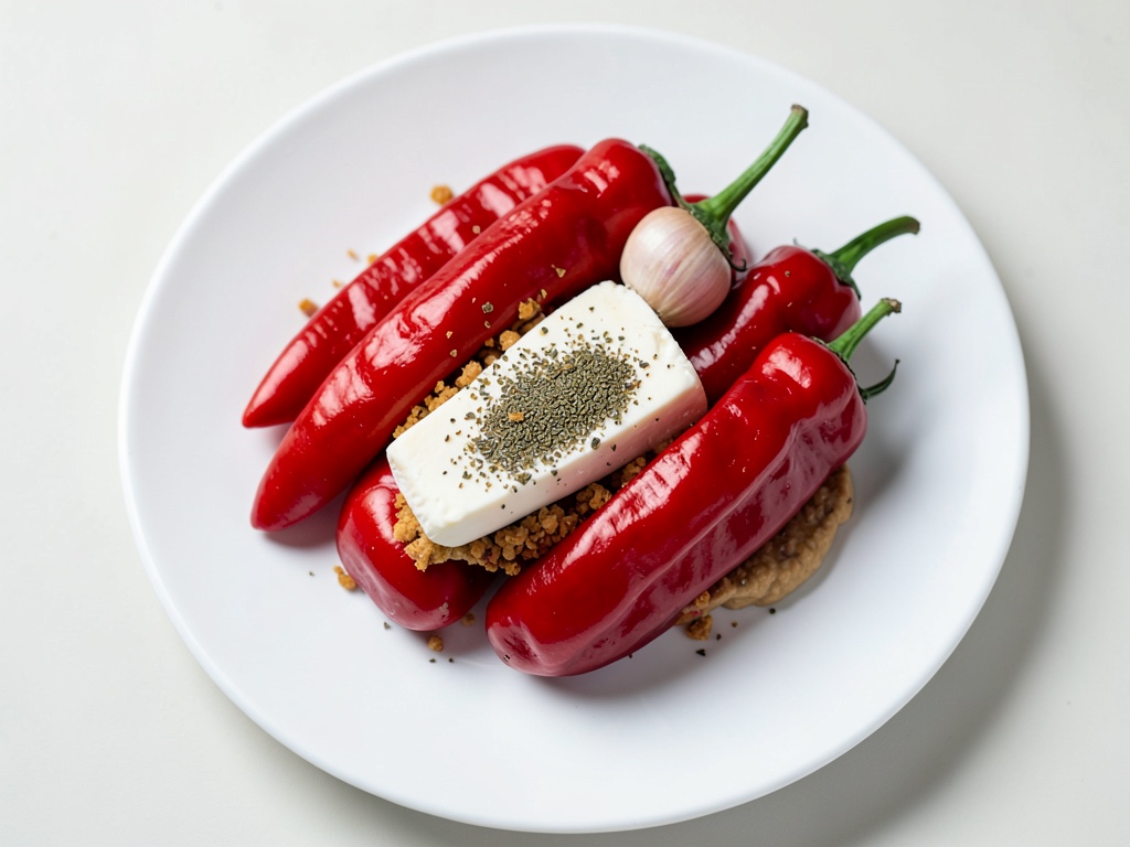 Peperoni ripiene al forno con feta speziato