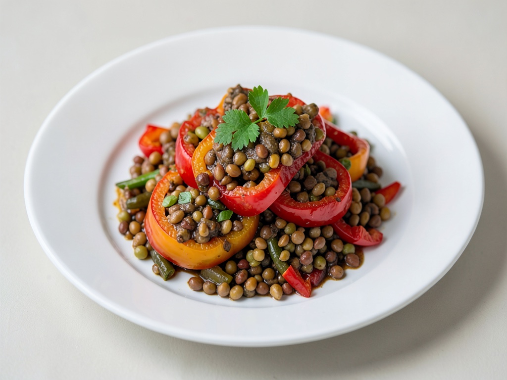 Peperoni ripieni con lenticchie