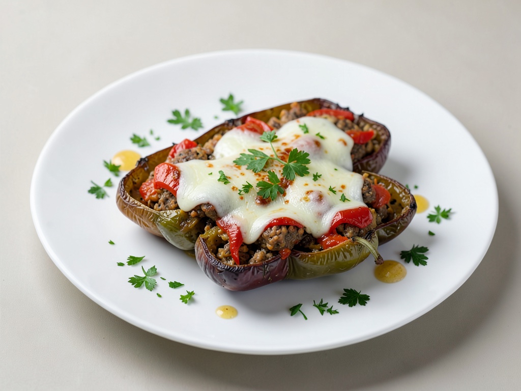 Peperoni ripieni con pomodoro e formaggio