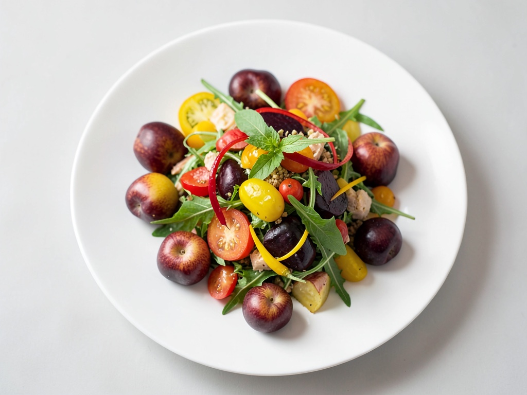 Insalata di peperoni e pesche alla griglia