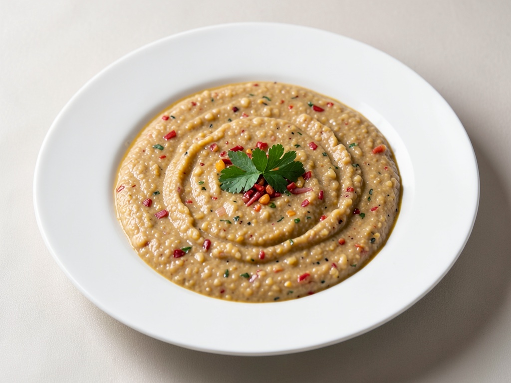 Sopa cremosa de pimiento y polenta