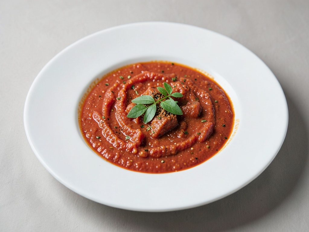 Sopa de tomate y pimiento asado