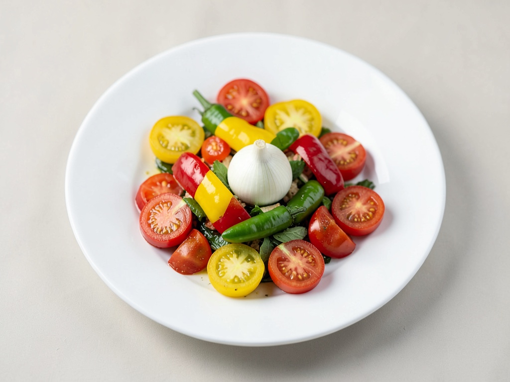 Insalata fresca di peperoni e pomodori