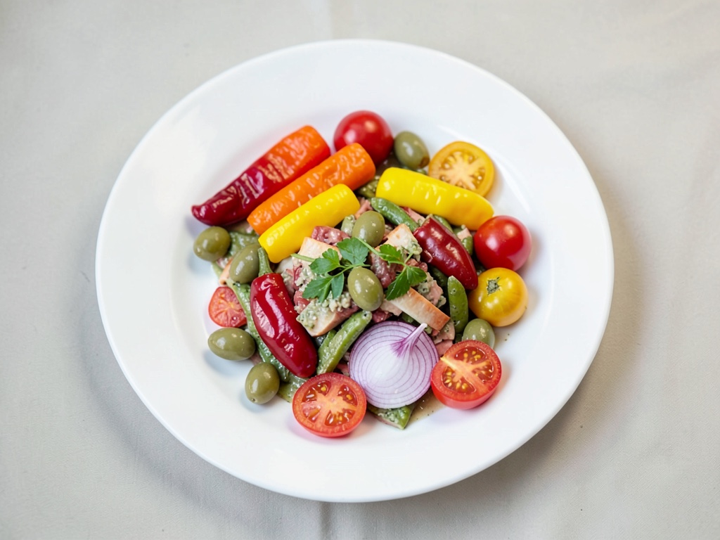 Insalata di peperoni e cipolle arrostiti con pomodori