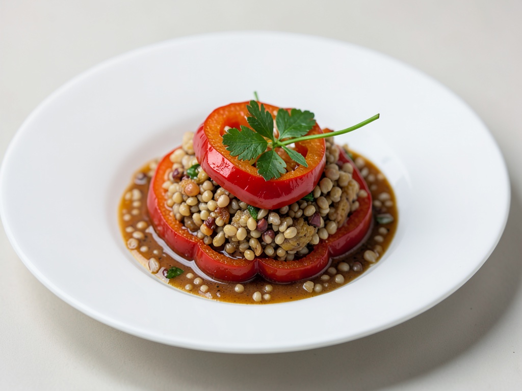 Peperoni ripiene con orzo perlato