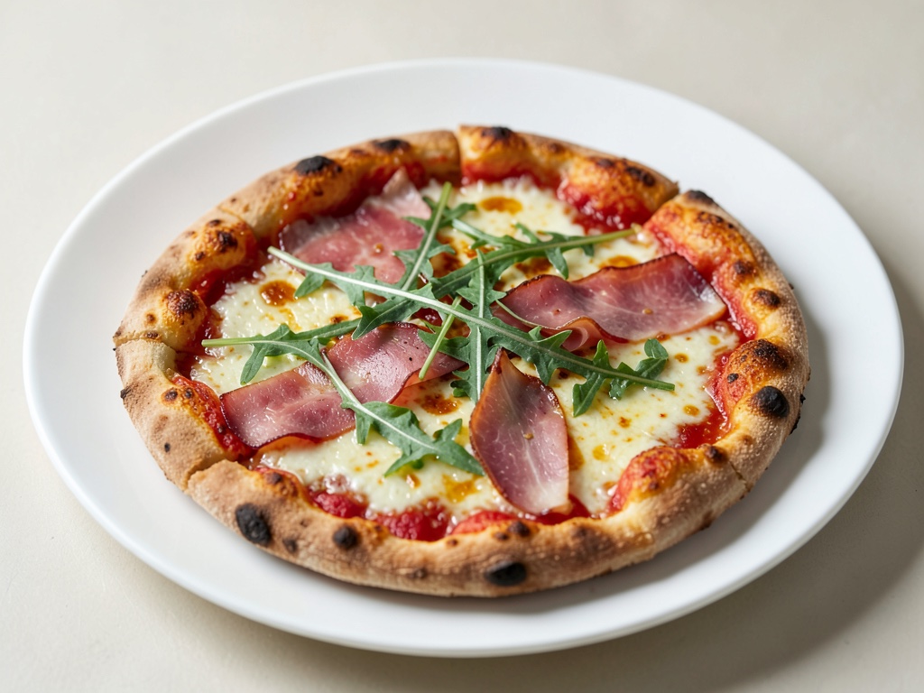 Pizza croccante con prosciutto di Parma e rucola