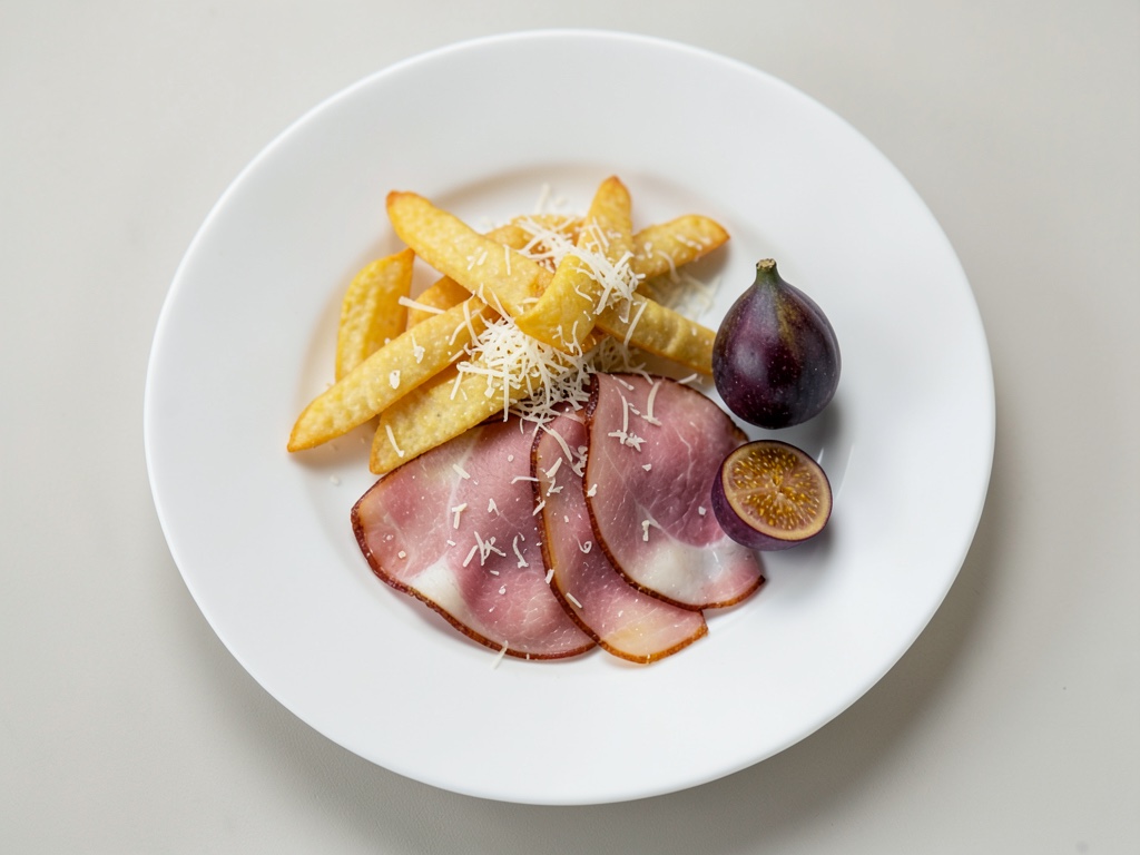 Gaufres croustillantes au parmesan, jambon et figues