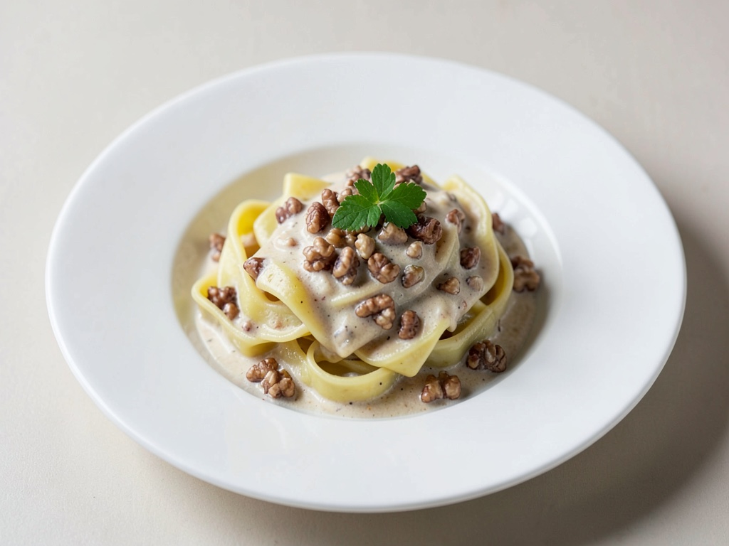 Tagliatelle mit cremiger Walnuss-Ricotta-Soße