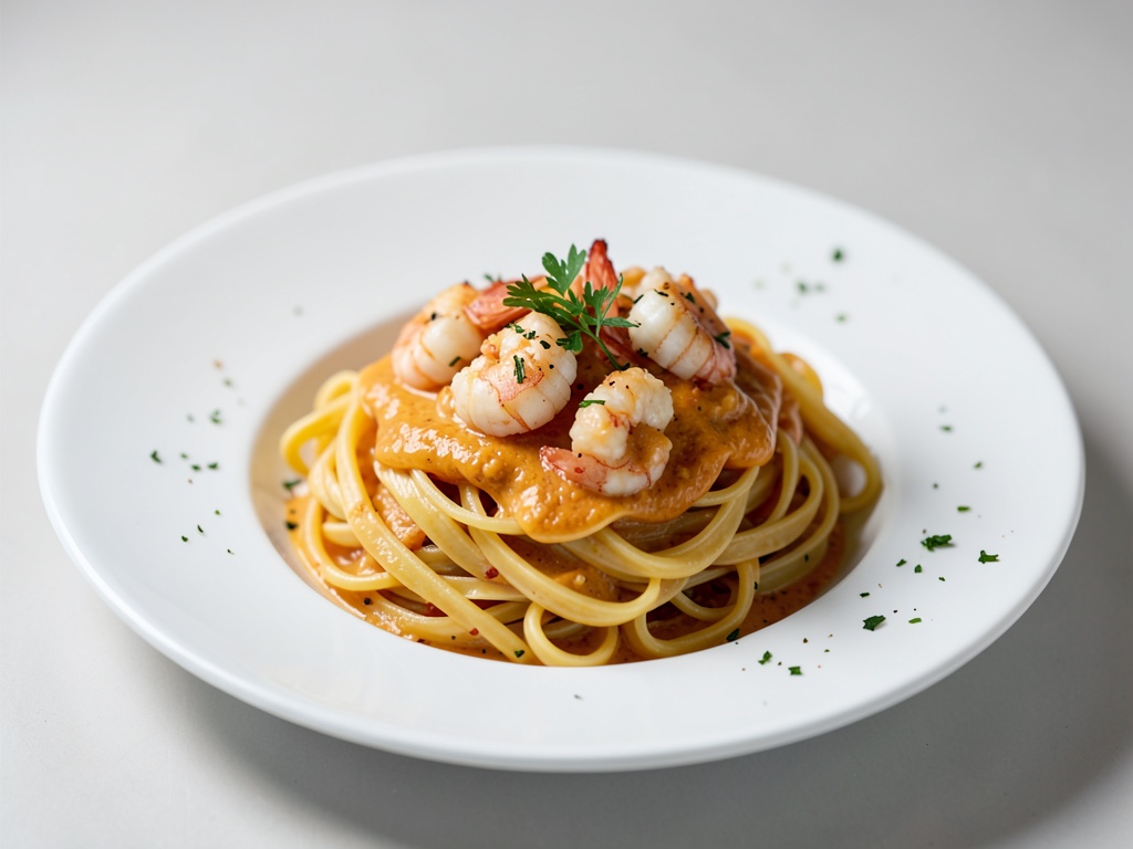 Pasta mit Garnelen und Orangen-Sahnesauce