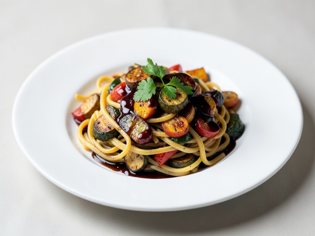Ofengemüse-Pasta mit Balsamico-Dressing