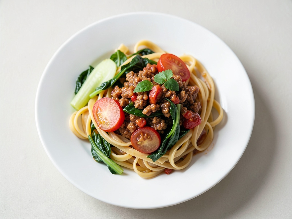 Gemüse-Nudeln mit frischer Rucola-Creme