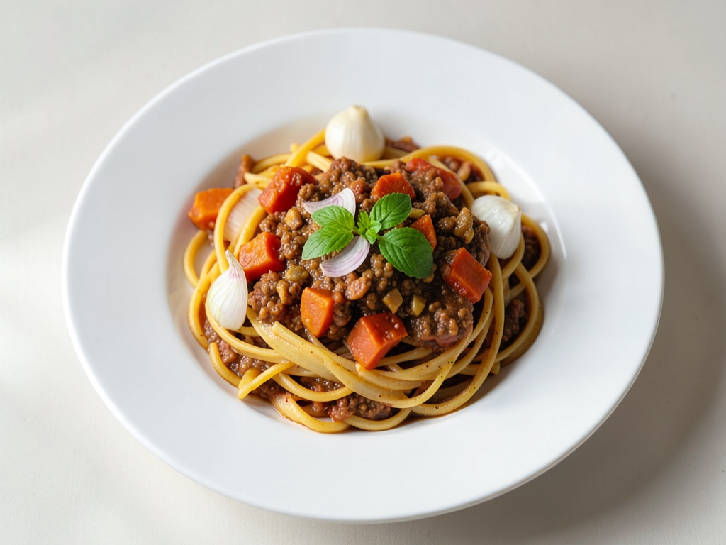 Pasta mit cremiger Kürbis-Bolognese